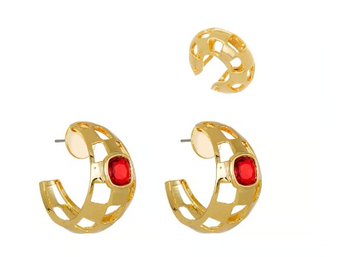 BR NG MEIA ARGOLA P XADREZ METAL DOURADO - 168791LR01