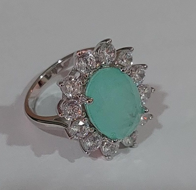 AN SP PT FUSION ESMERALDA COLOMB ZIRC BRANCA OVAL - 073830