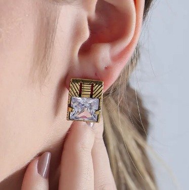 BR EG CARRE MACRI OURO - 34398