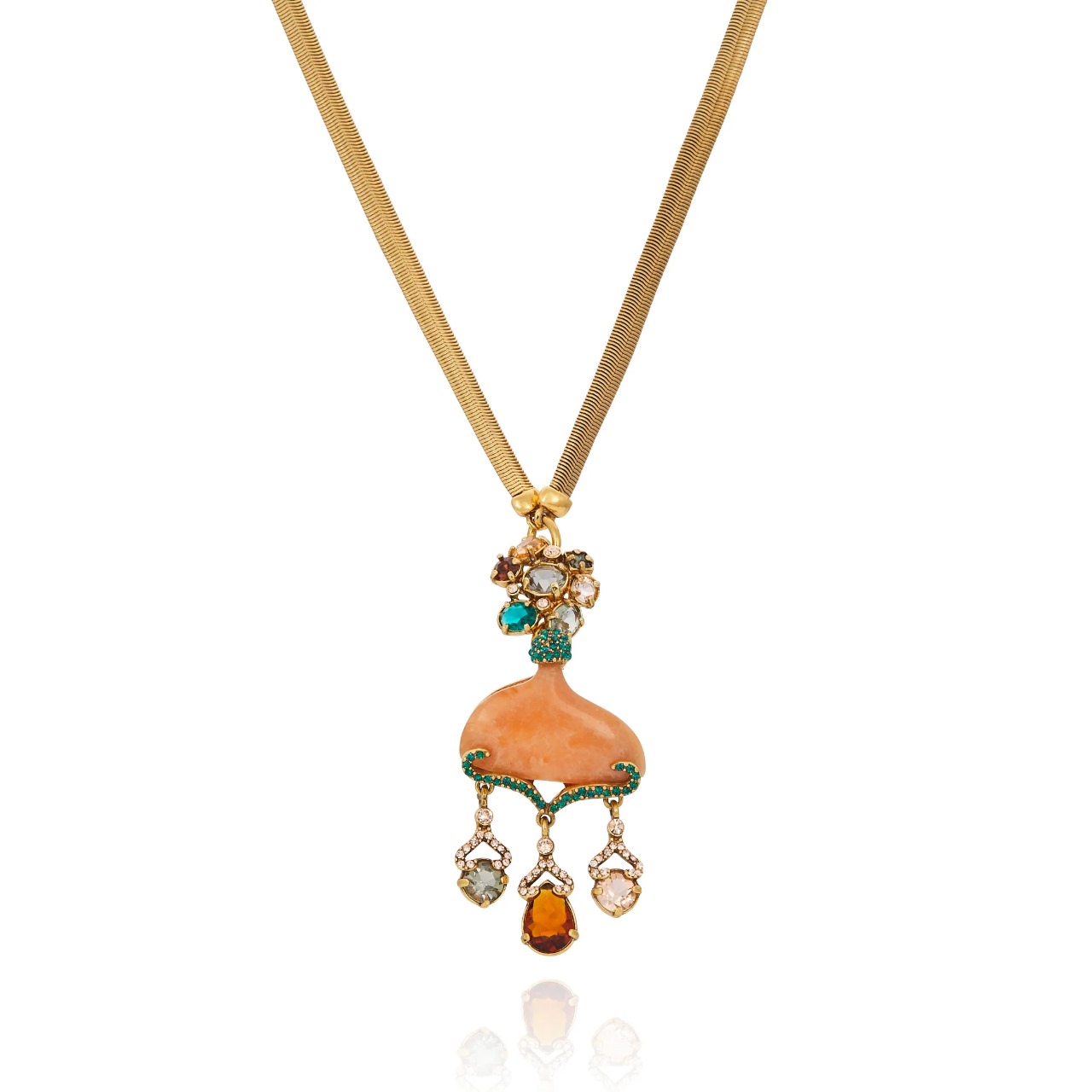 Colar Longo Quartzo Laranja - Santa Sofia 6189811701